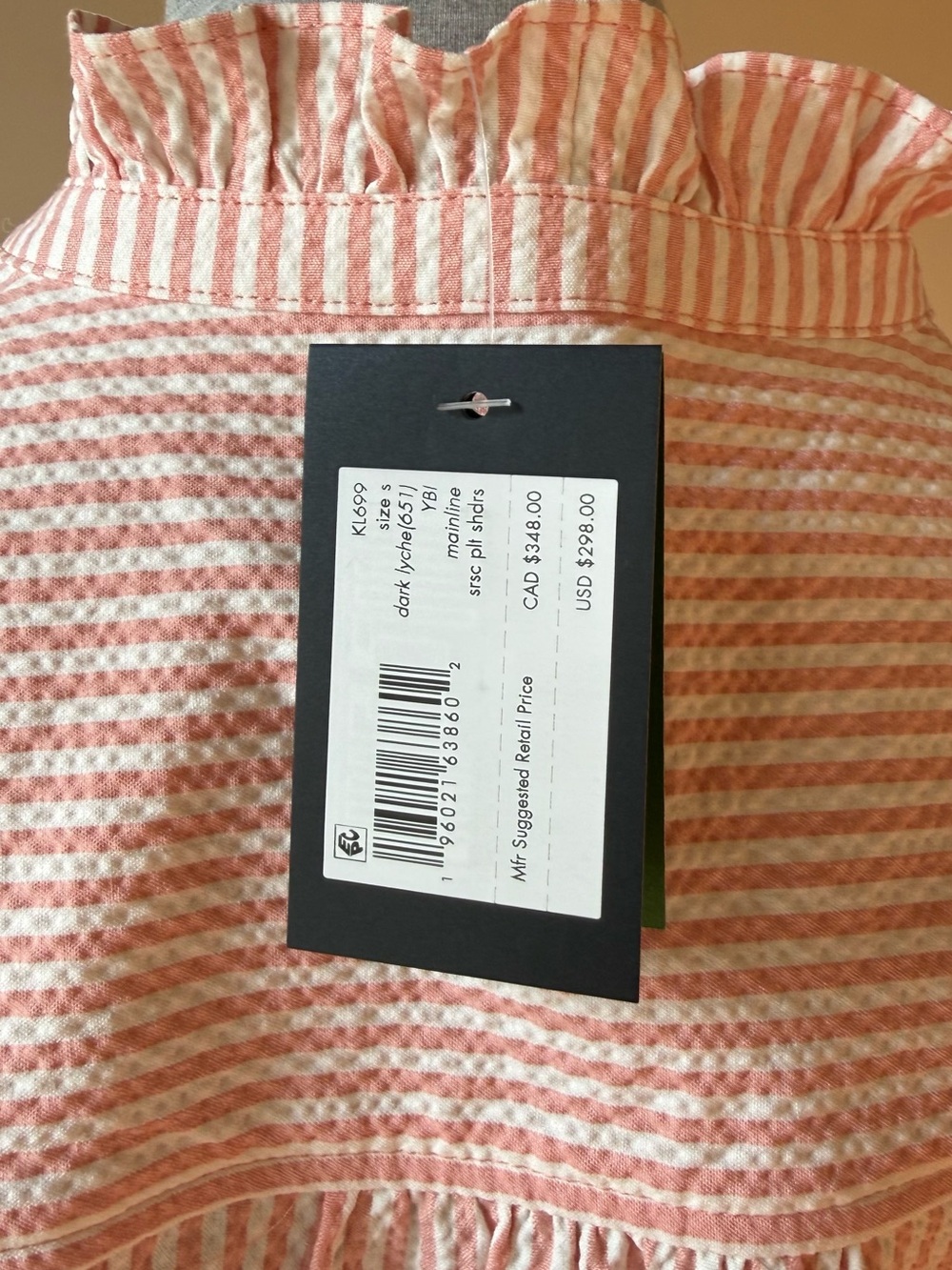 kate spade Seersucker Pleated Shirt Dress Sz Small - Picture 11 of 11